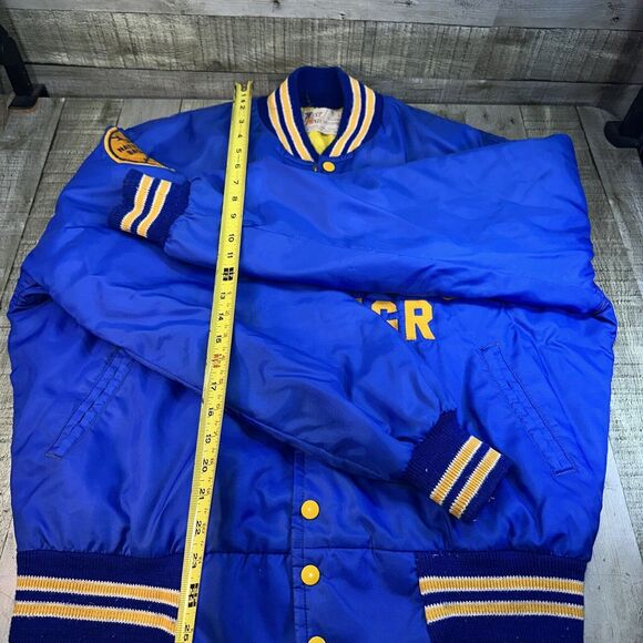 Men’s Vintage 1970S Baseball Jacket Westwind Size Large Blue Raiders - Picture 11 of 13